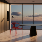Italian minimalist fluid transparant dining chair