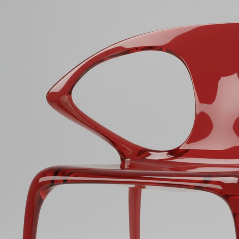 Italian minimalist fluid transparant dining chair