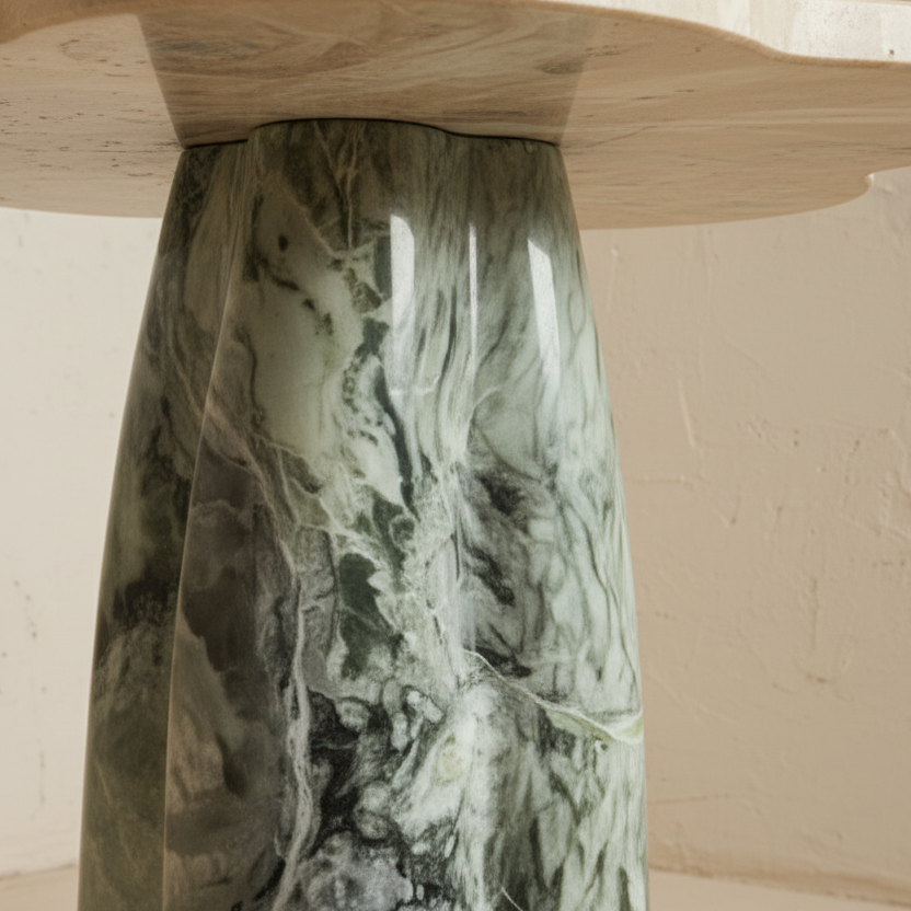 Art nouveau organic natural stone pedestal side table
