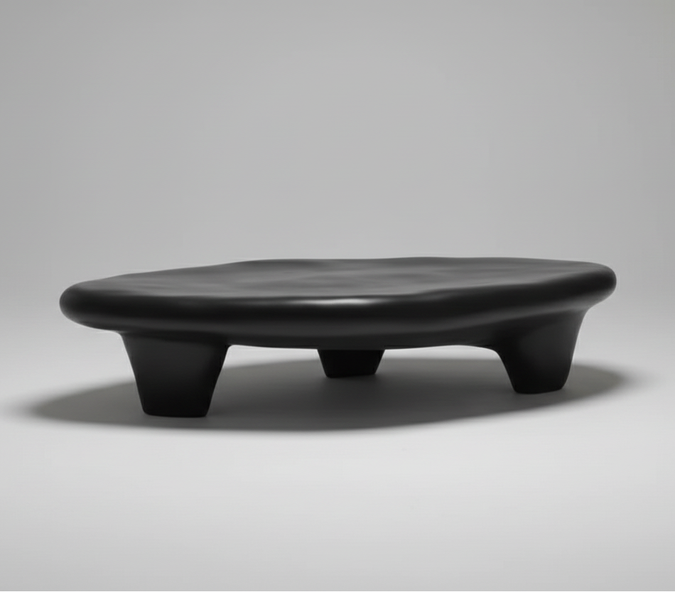 Japandi contemporary tripod coffee table