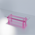 Contemporary Luminous tralucid glass acrylic coffee table