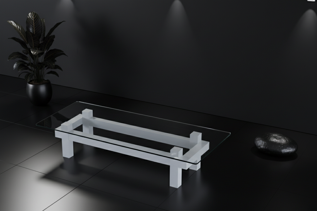 Contemporary Luminous tralucid glass acrylic coffee table