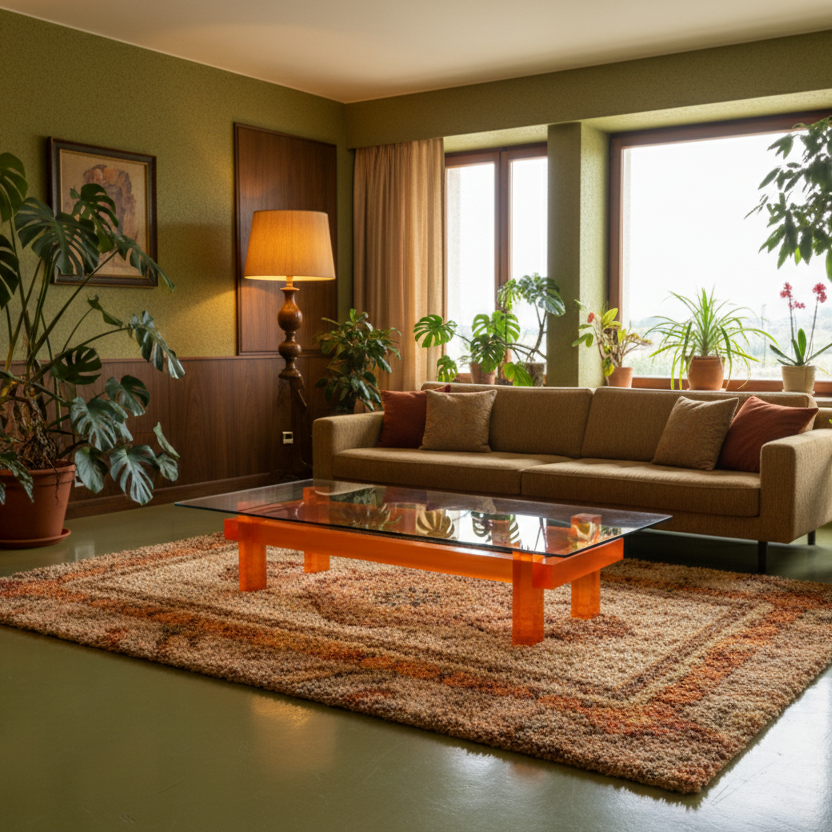 Contemporary Luminous tralucid glass acrylic coffee table