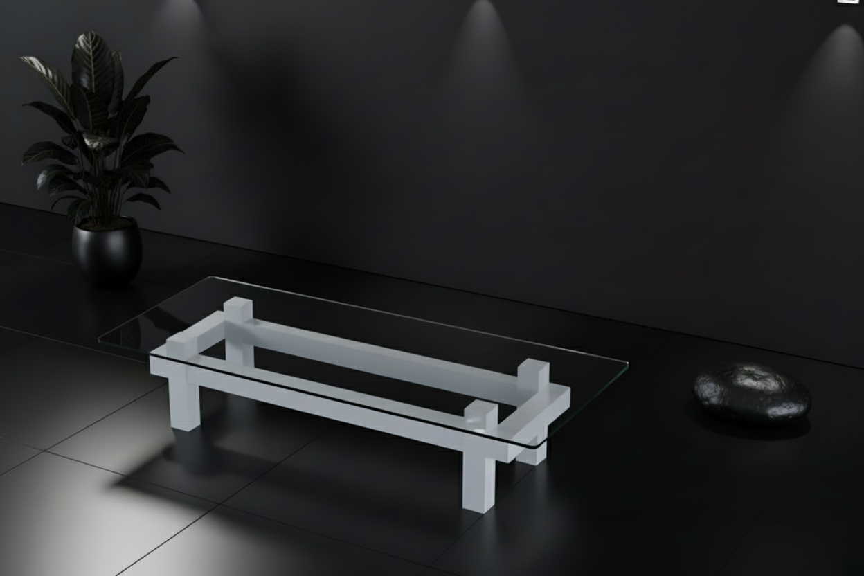Contemporary Luminous tralucid glass acrylic coffee table