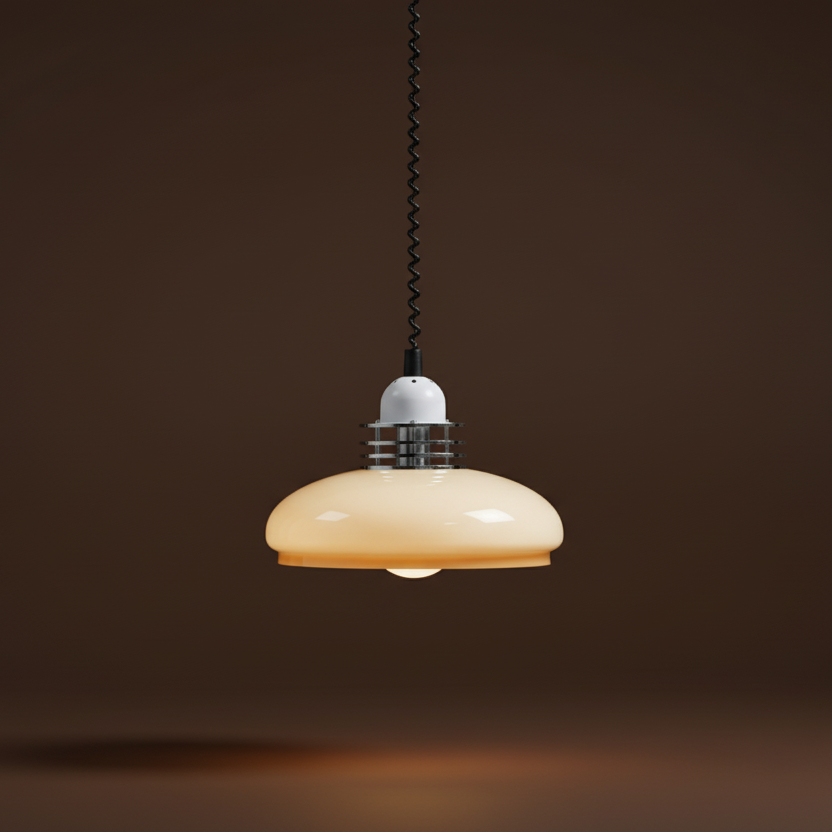 Retro bauhaus minimalist glass led pendant light
