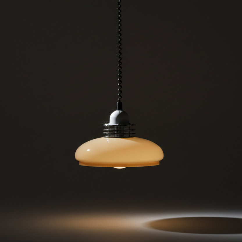 Retro bauhaus minimalist glass led pendant light