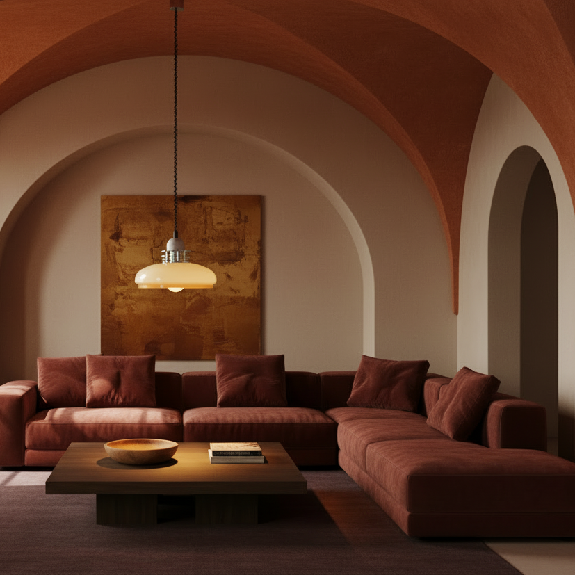 Retro bauhaus minimalist glass led pendant light