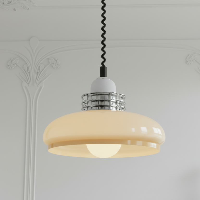 Retro bauhaus minimalist glass led pendant light