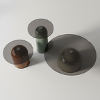 Contemporary bell dome glass coffe table