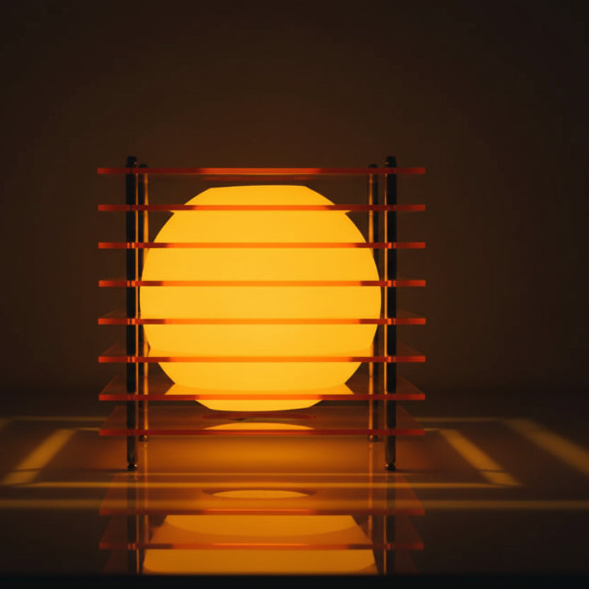60's acrylic space age spherical table lamp