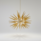 Italian space age atomic age brass sputnik pendant chandelier