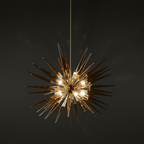 Italian space age atomic age brass sputnik pendant chandelier