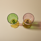 Retro avant-garde handblown wine glasses set