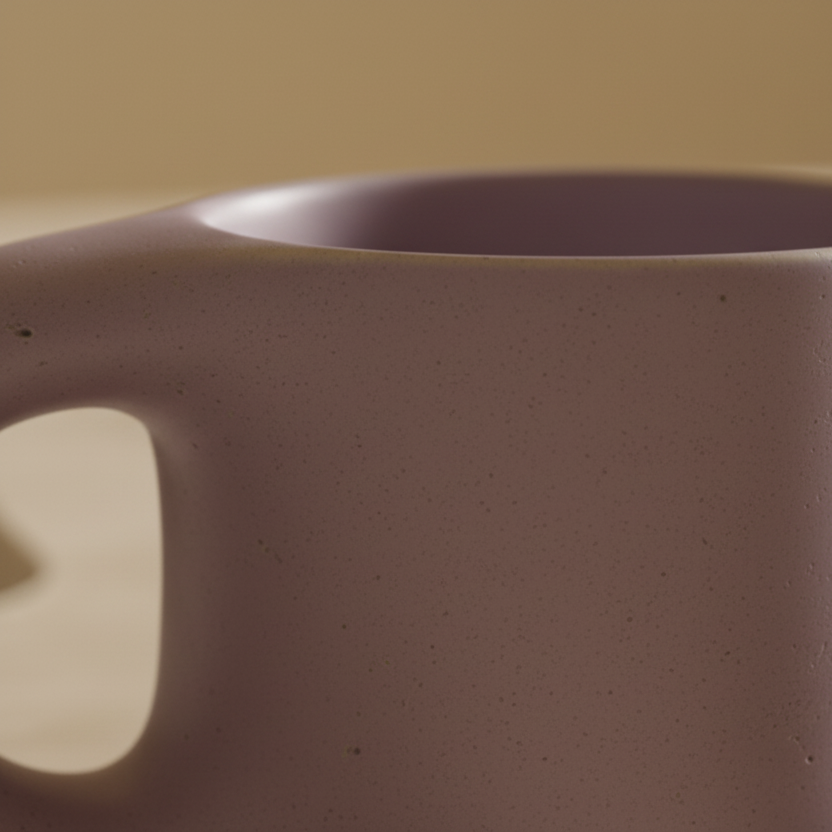 Handcrafted bauhaus japandi ceramic chubby mug