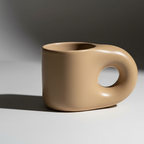 Handcrafted bauhaus japandi ceramic chubby mug