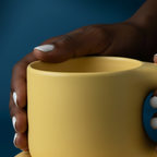 Handcrafted bauhaus japandi ceramic chubby mug