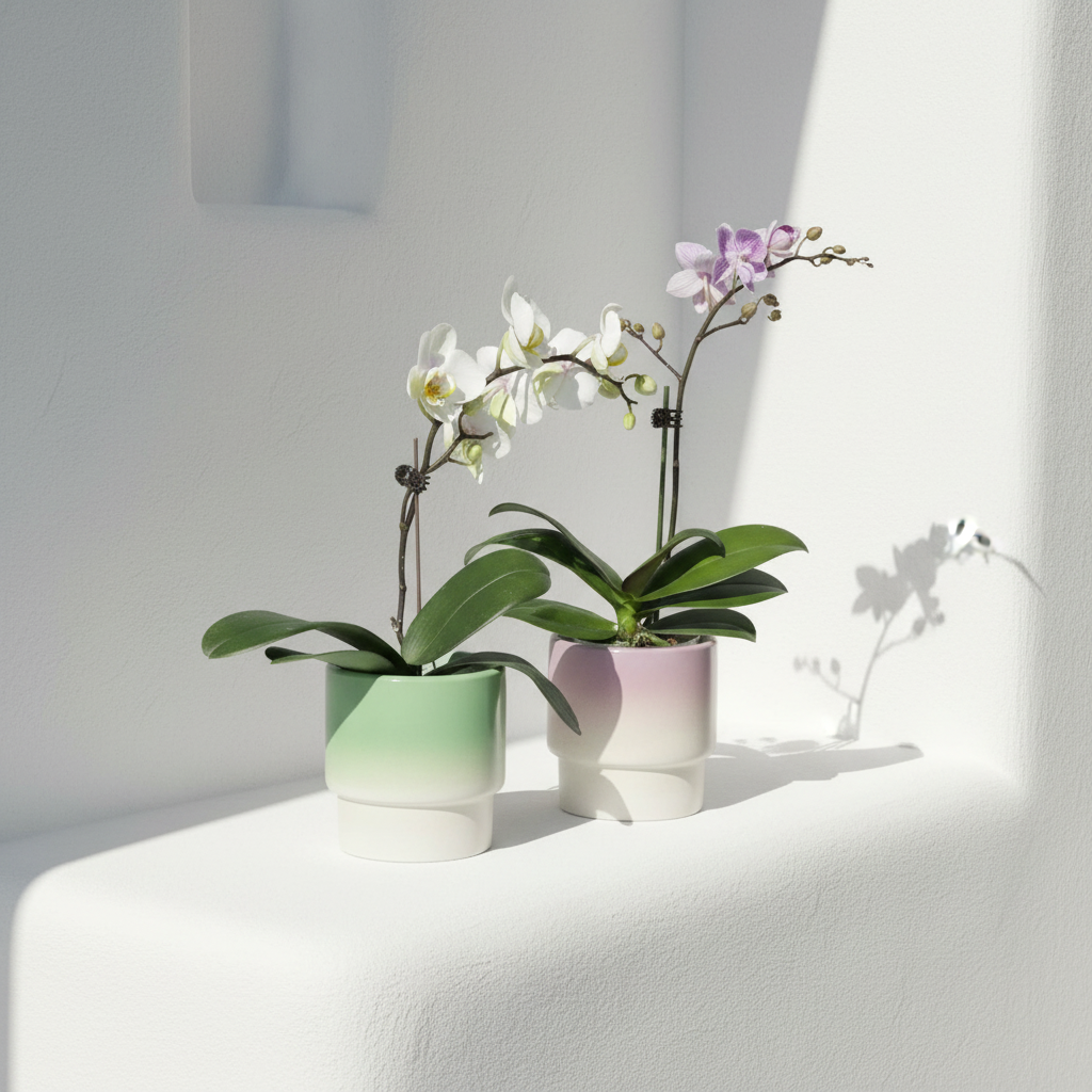 Organic minimalist handmade macaron flower pots