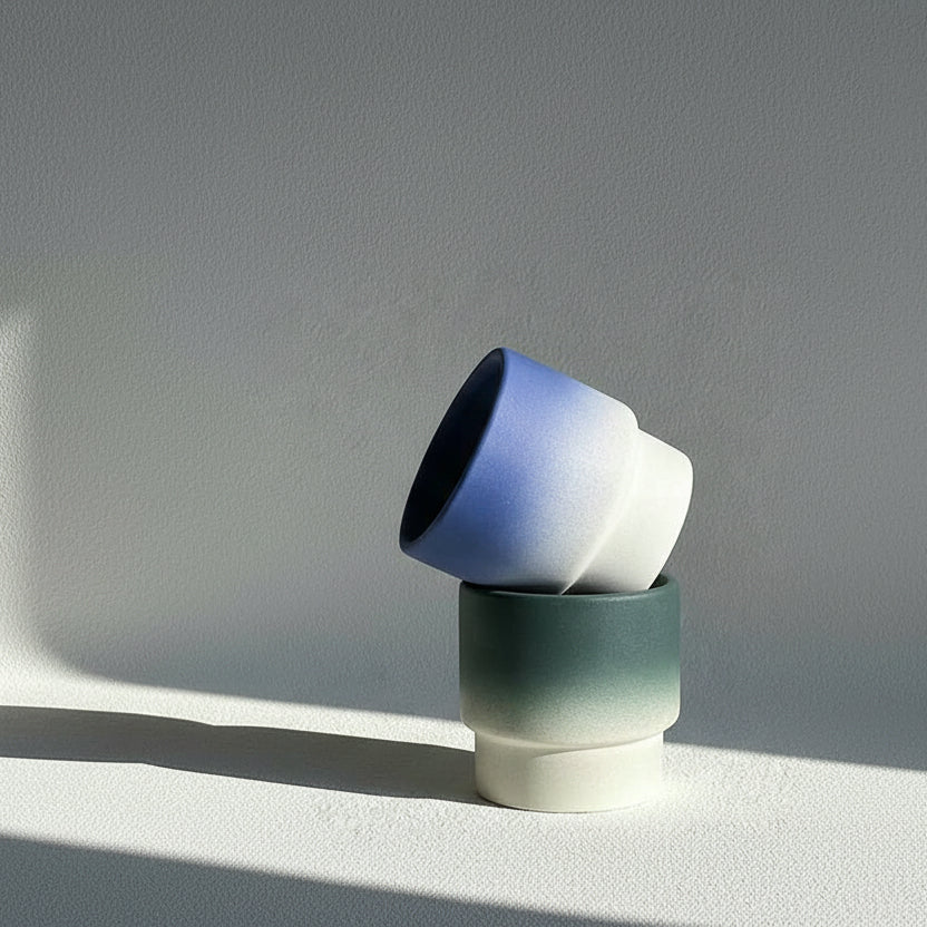 Organic minimalist handmade macaron flower pots