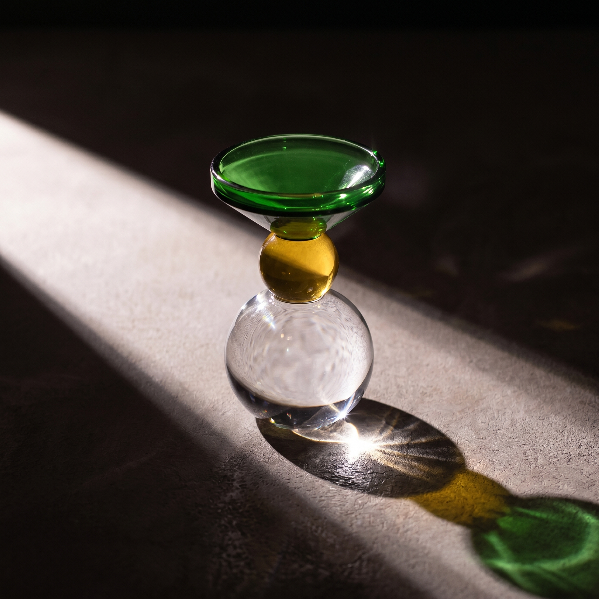 Memphis avant garde color transparant murano crystal candle holder