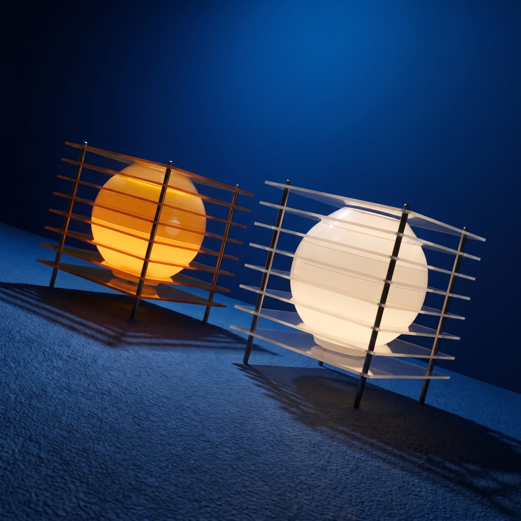 60's acrylic space age spherical table lamp