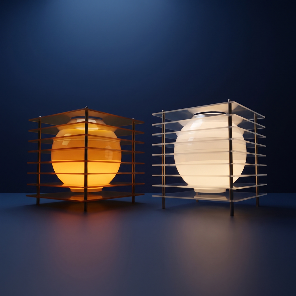 60's acrylic space age spherical table lamp