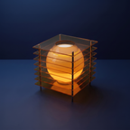 60's acrylic space age spherical table lamp