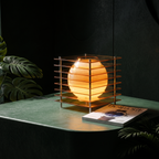 60's acrylic space age spherical table lamp