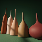 Morandi organic needle neck porcelain vase earth tone