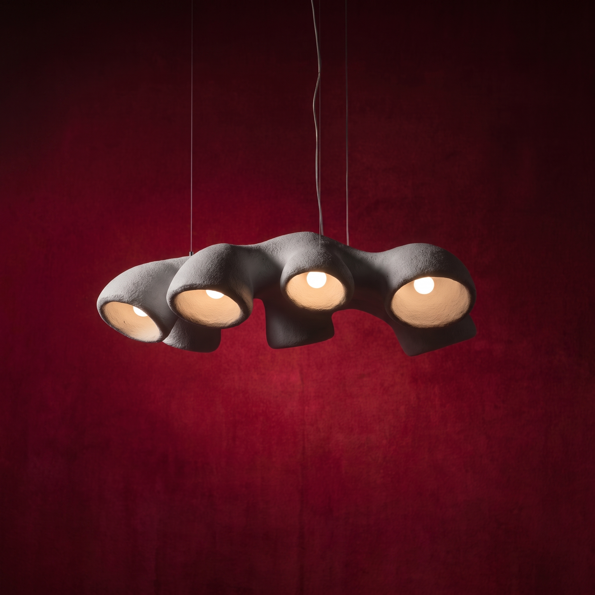 Organic brutalism "Ertho" biomorphic chandelier