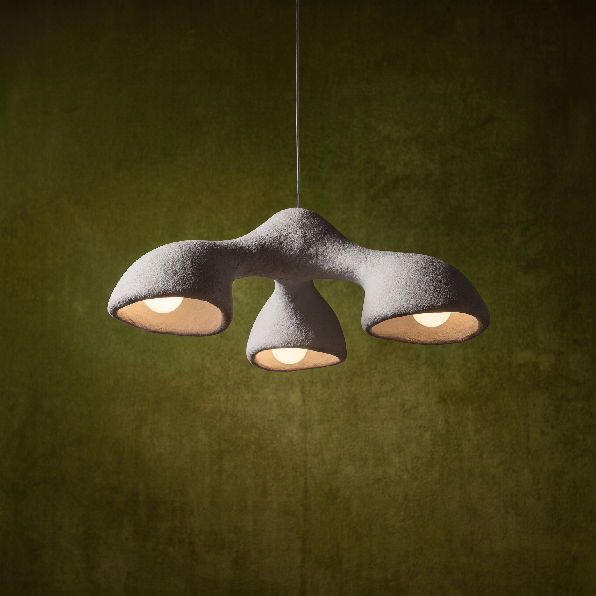 Organic brutalism "Ertho" biomorphic chandelier