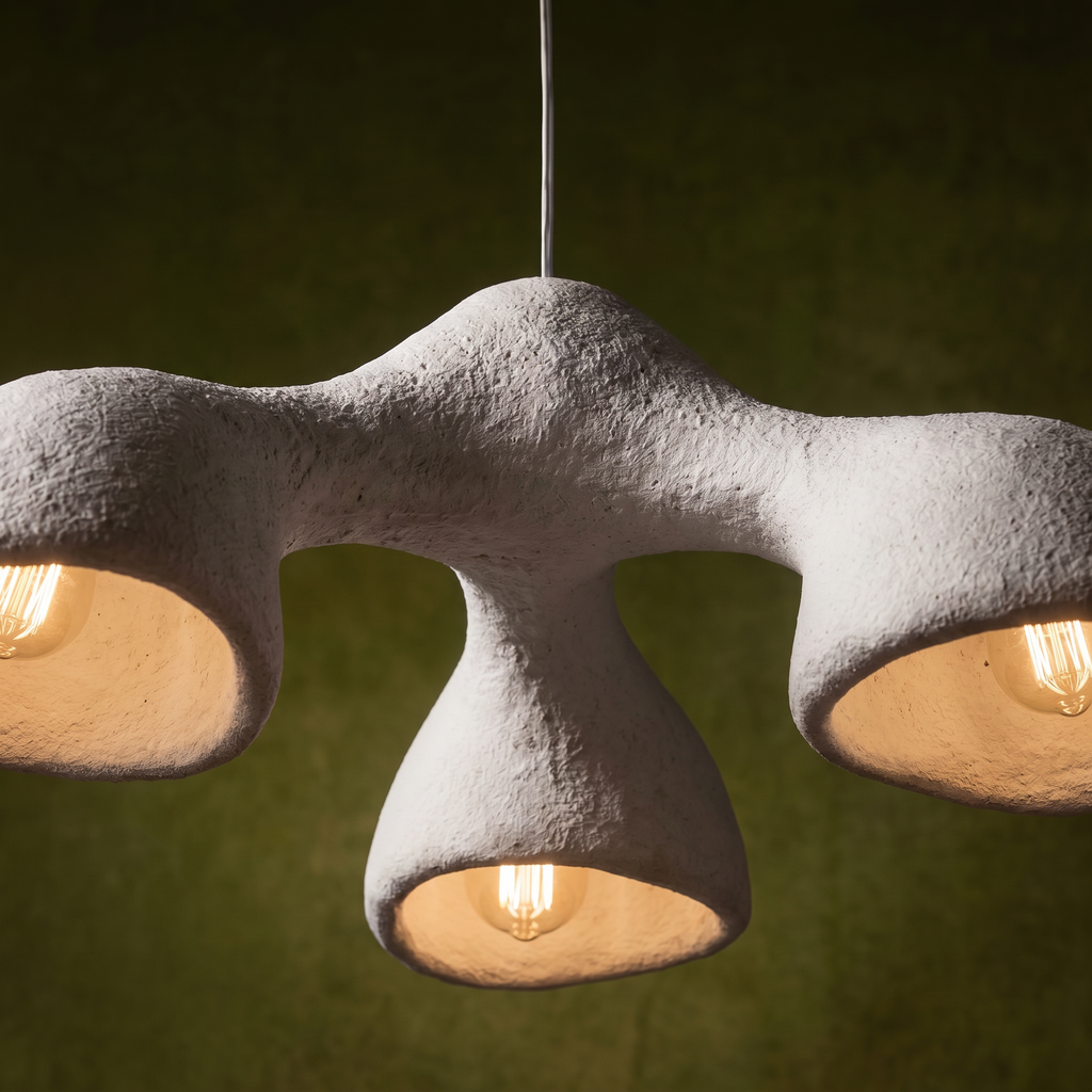Organic brutalism "Ertho" biomorphic chandelier