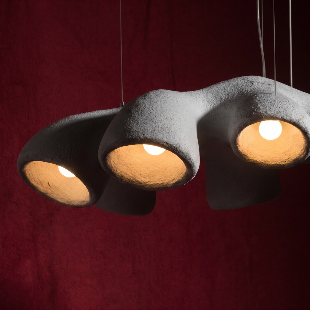 Organic brutalism "Ertho" biomorphic chandelier