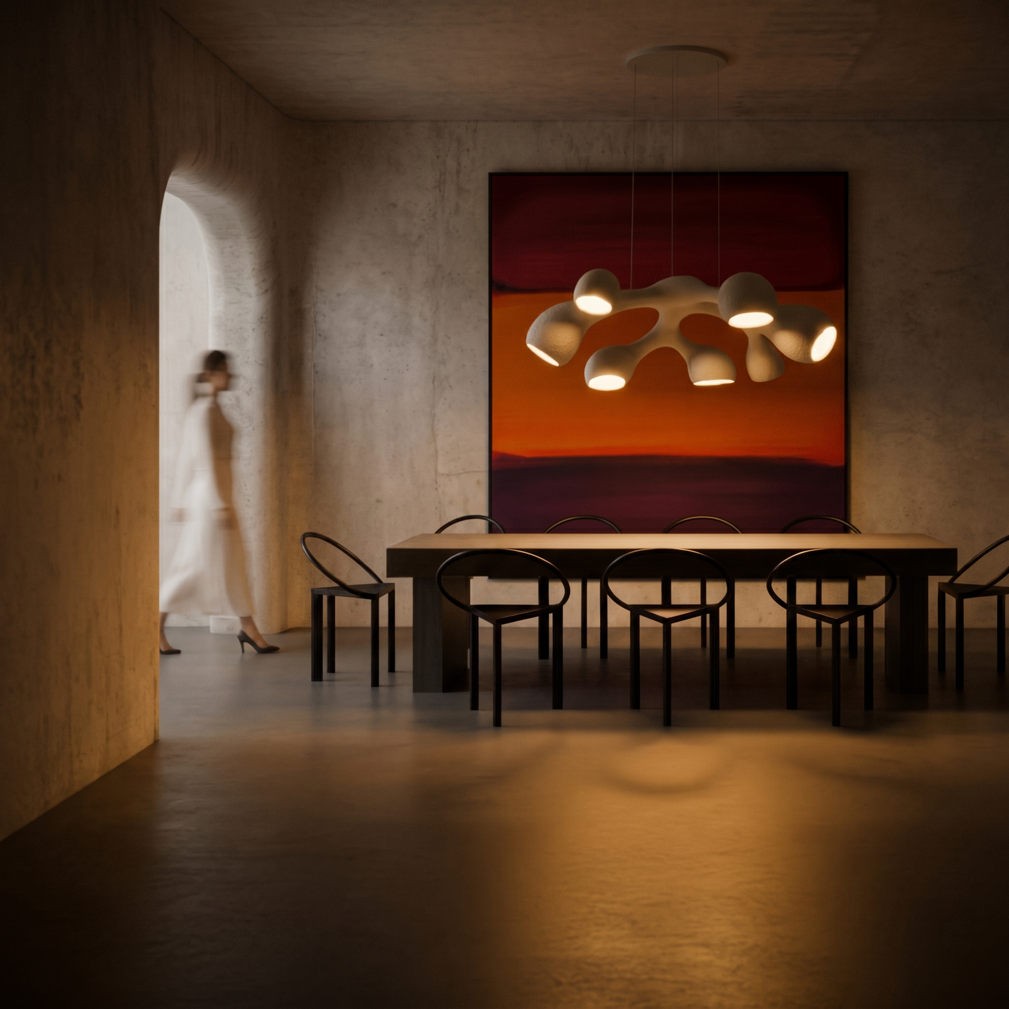 Organic brutalism "Ertho" biomorphic chandelier