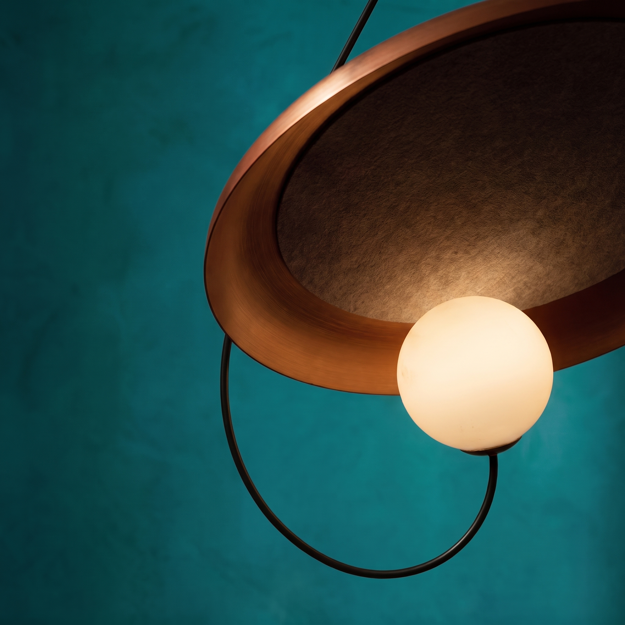 Contemporary vintage organic pendant lamp