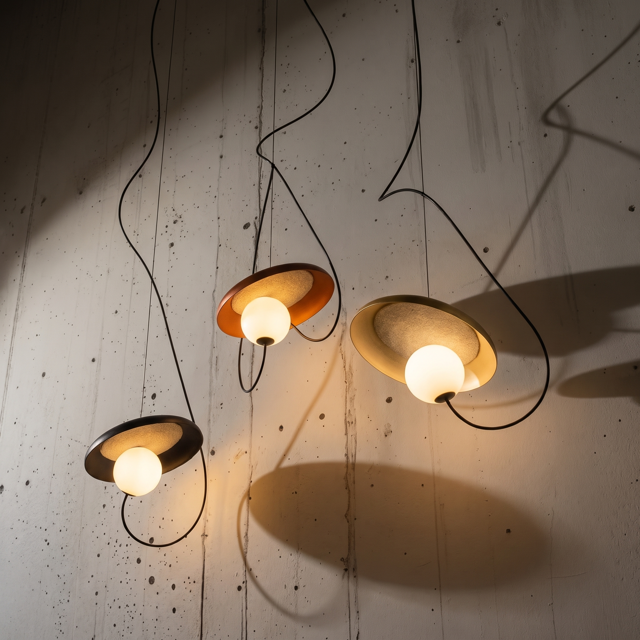 Contemporary vintage organic pendant lamp