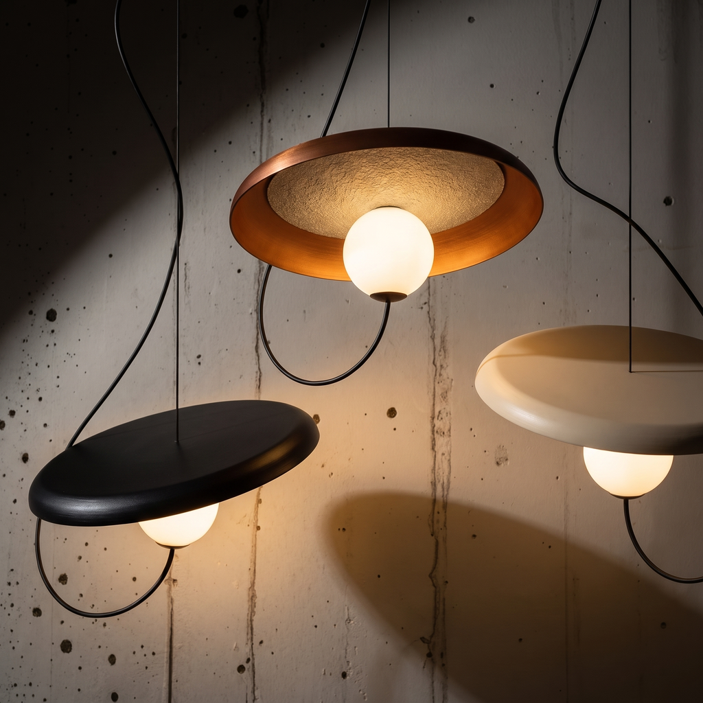 Contemporary vintage organic pendant lamp