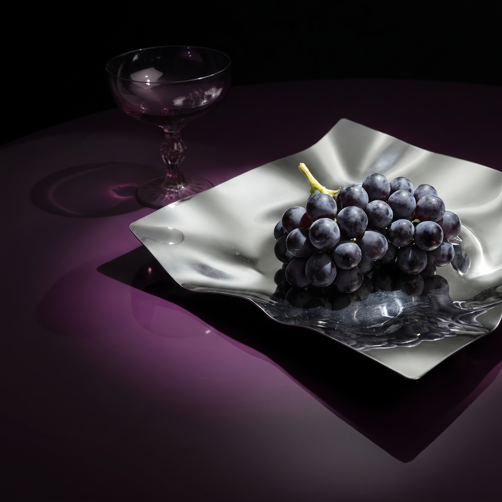 Avant-Garde irregular sculptural steel fruit plate memphis inspired
