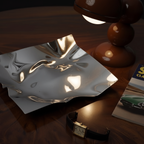Avant-Garde irregular sculptural steel fruit plate memphis inspired