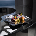 Avant-Garde irregular sculptural steel fruit plate memphis inspired