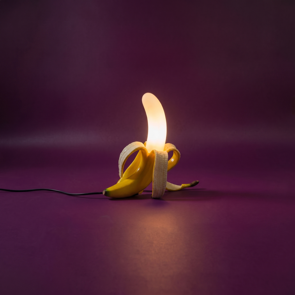 Avant garde pop art memphis banana table lamp
