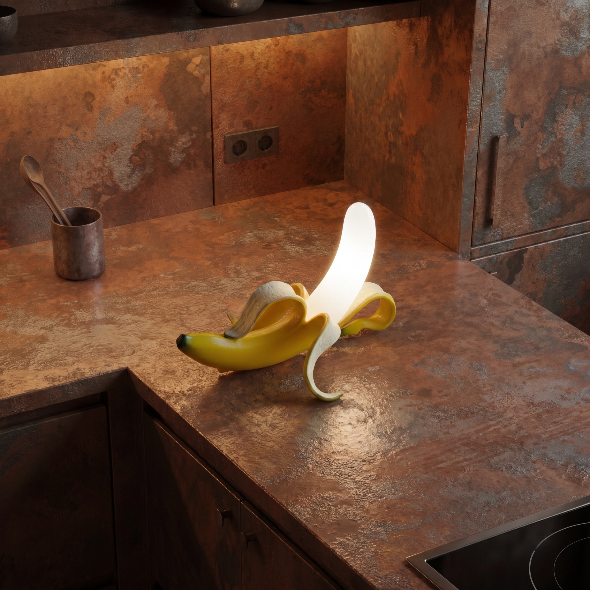Avant garde pop art memphis banana table lamp