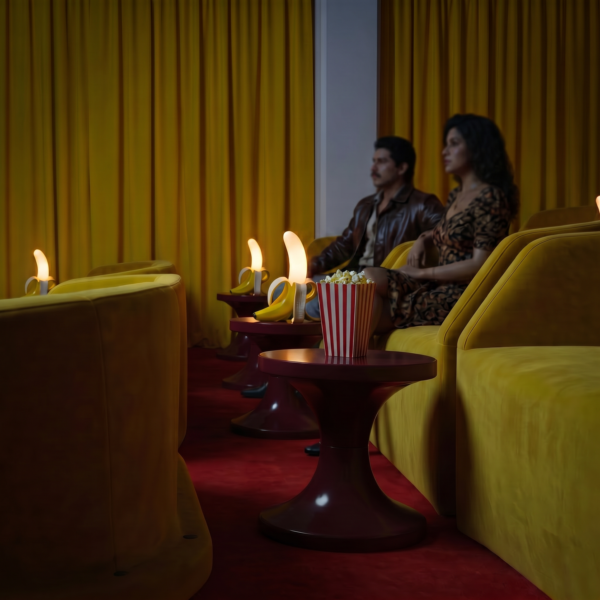 Avant garde pop art memphis banana table lamp