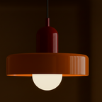 Contemporary bauhaus glass painted metal hardware chandelier