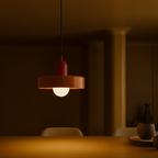 Contemporary bauhaus glass painted metal hardware chandelier