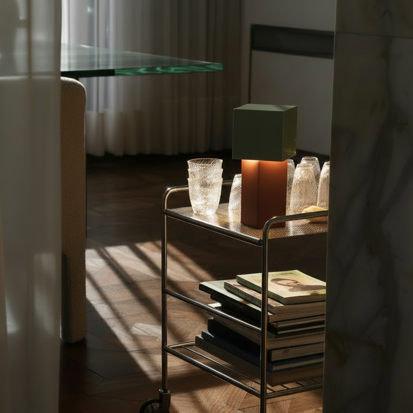 Bauhaus geometric memphis dimmable table lamp