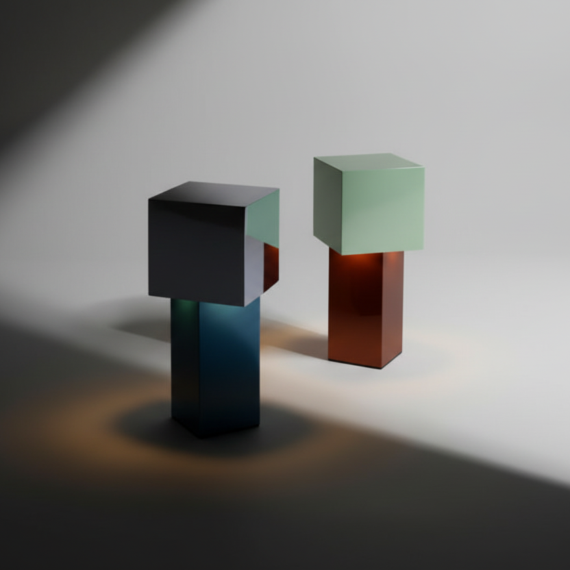 Bauhaus geometric memphis dimmable table lamp
