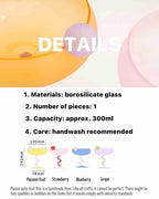 Hand blown organic colorful coupe glasses