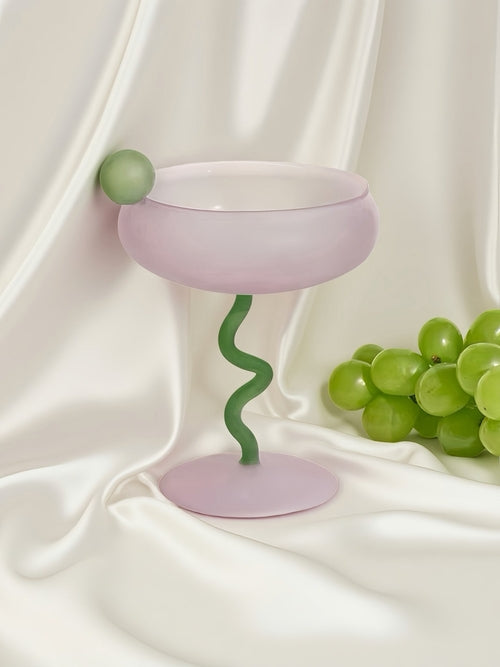 Hand blown organic colorful coupe glasses