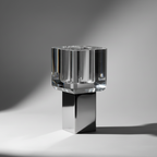 Brutalism contemporary optic crystal geometric glass vase