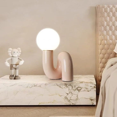 Modern spiral bedside table lamp space age avant garde